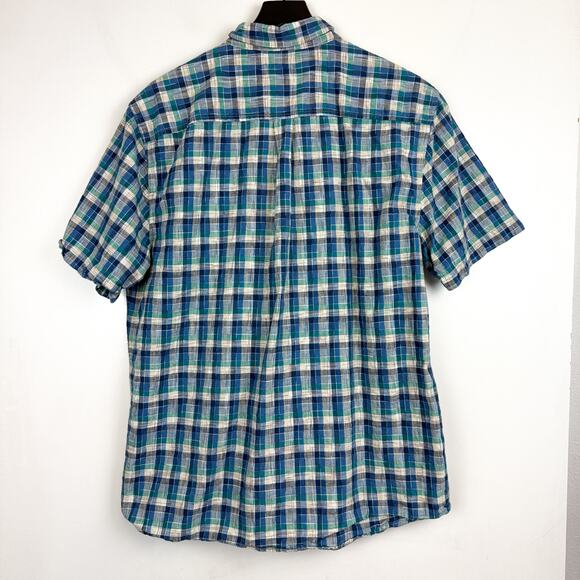 Carbon2Cobalt Mens Cotton Plaid Button Down Shirt Blue - L - Picture 5 of 8